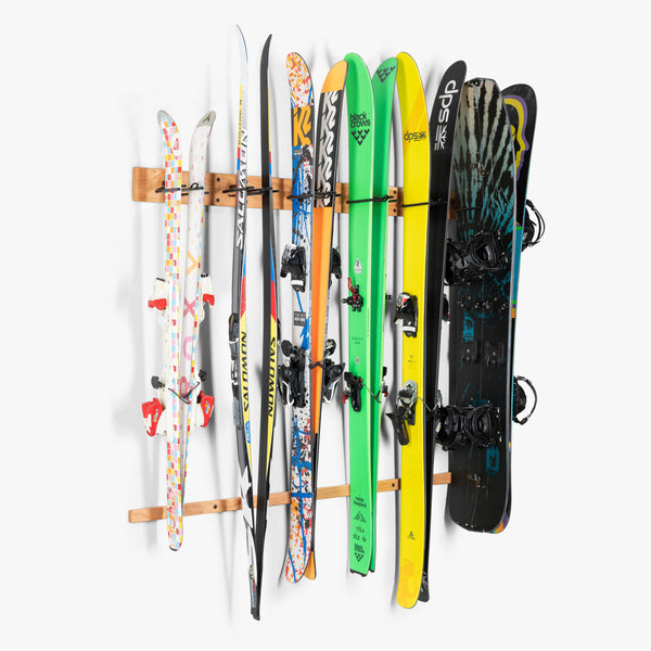 Premium Ski Snowboard Wall Storage Six Pack-Rocker Ski Rack