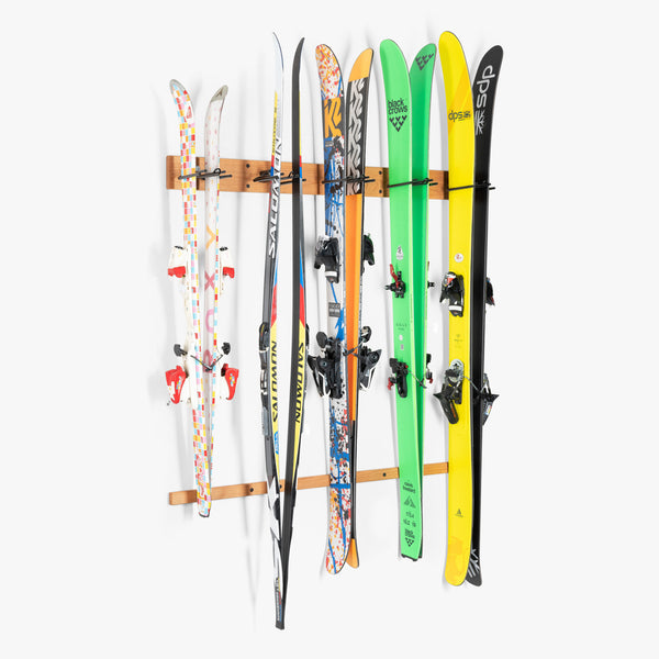 Ski Riser Rocker High Five | 5-Pair Ski & Snowboard Wall Storage-Rocker Ski Rack